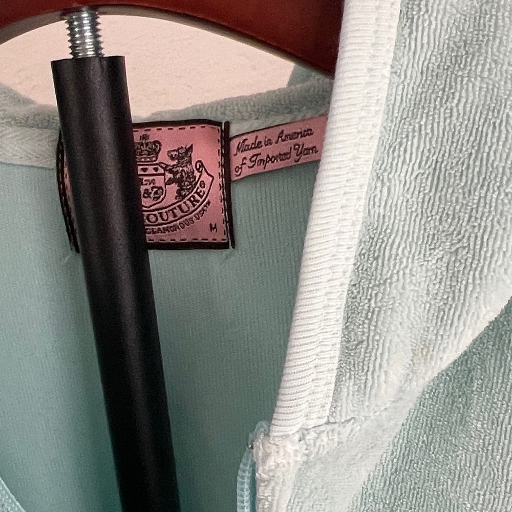 Juicy Couture Terry Light Mint Blue Zip-Up Hoodie (M) and Pants (P) Set - Picture 2 of 7